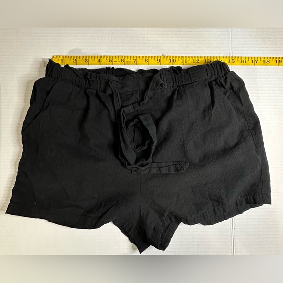 Shein Black Cotton Shorts With Front Tie Size Large Pre-owned - Picture 2 of 8